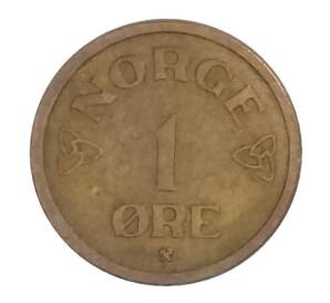 1 эре 1954 года Норвегия — Фото №2