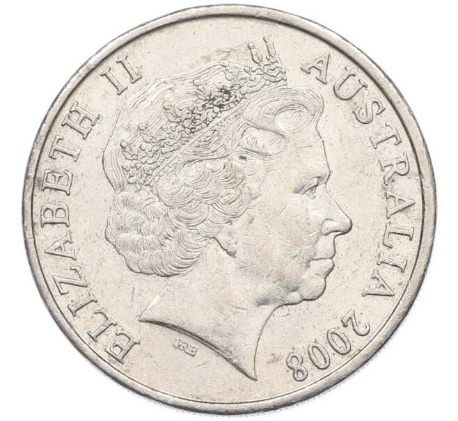 Монета 20 центов 2008 года Австралия (Артикул: K10-13597) — Фото №2