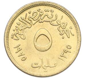 5 миллим 1975 года Египет «Международный год женщин» — Фото №2