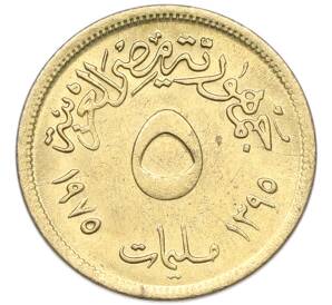 5 миллим 1975 года Египет «Международный год женщин» — Фото №2