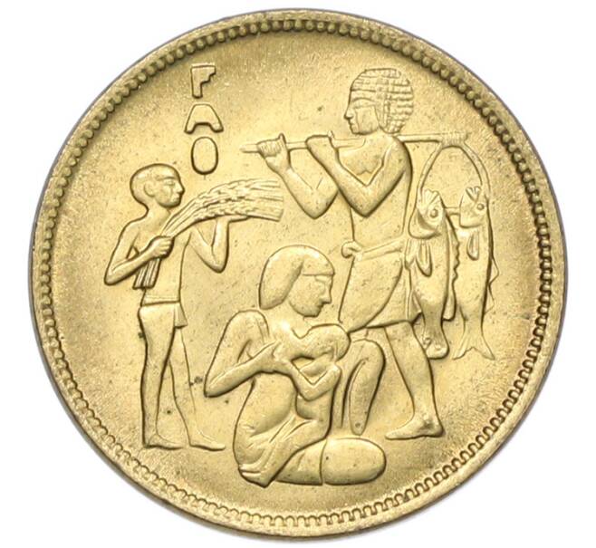 Монета 10 миллим 1975 года Египет «Продовольственная программа — ФАО» (Артикул: K12-79853) — Фото №1