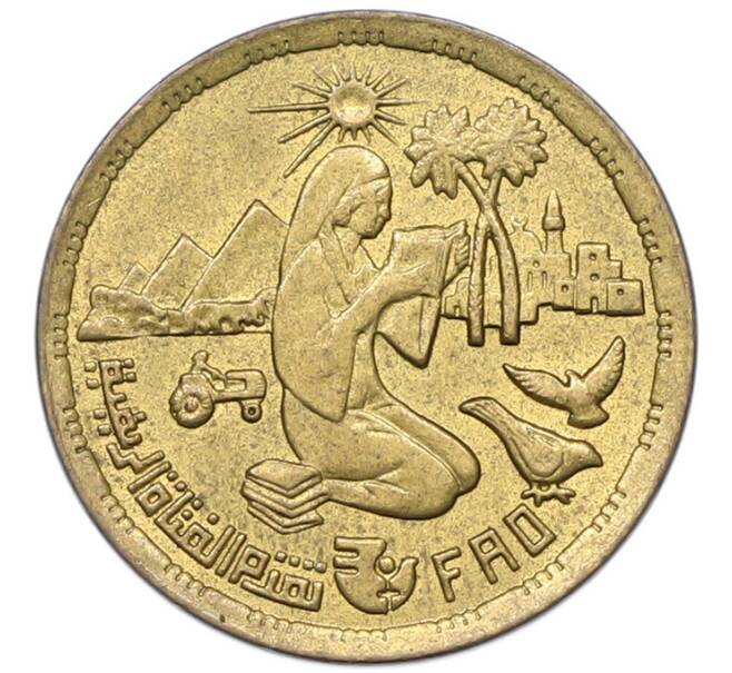 Монета 10 миллим 1980 года Египет «Продовольственная программа — ФАО» (Артикул: K12-79902) — Фото №1