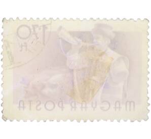 Почтовая марка 1.70 форинта 1955 года Венгрия «Профессии — Свинопас» — Фото №2