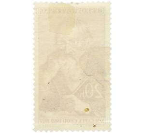 Почтовая марка 20 геллеров 1960 года Чехословакия «Литература — Писатель Карел Матей Чапек-Ход» — Фото №2