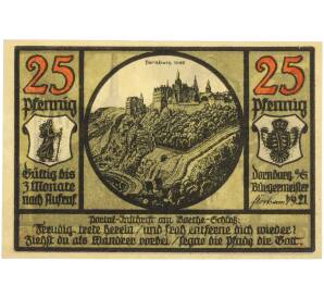 25 пфеннигов 1921 года Германия — город Дорнбург (Нотгельд) — Фото №1
