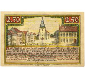 2.50 марки 1922 года Германия — город Инстербург (Нотгельд) — Фото №1