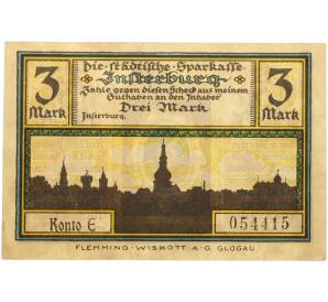 3 марки 1922 года Германия — город Инстербург (Нотгельд) — Фото №2