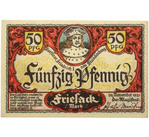50 пфеннигов 1921 года Германия — город Фризак (Нотгельд) — Фото №2