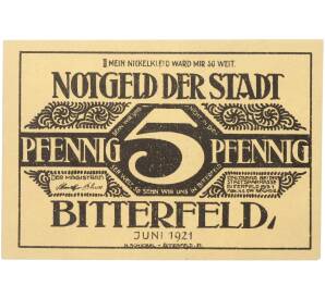 5 пфеннигов 1921 года Германия — город Бтттерфельд (Нотгельд) — Фото №1