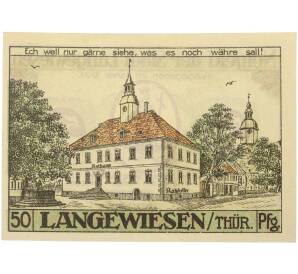 50 пфеннигов 1921 года Германия — город Лангевизен (Нотгельд) — Фото №1