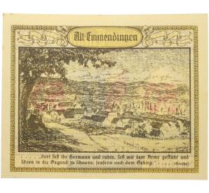 50 пфеннигов 1921 года Германия — город Эммендинген (Нотгельд) — Фото №1