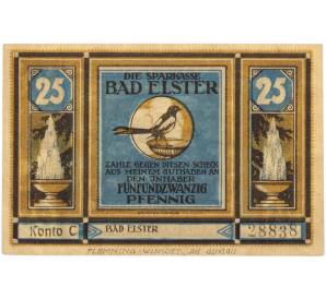 25 пфеннигов 1922 года Германия — муниципалитет Бад-Эльстер (Нотгельд) — Фото №1