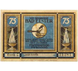 75 пфеннигов 1922 года Германия — муниципалитет Бад-Эльстер (Нотгельд) — Фото №1
