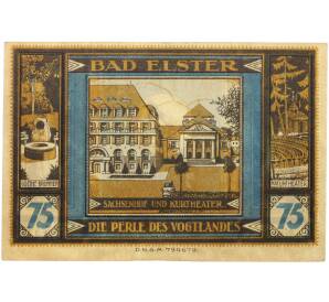 75 пфеннигов 1922 года Германия — муниципалитет Бад-Эльстер (Нотгельд) — Фото №2