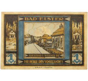 1 марка 1922 года Германия — муниципалитет Бад-Эльстер (Нотгельд) — Фото №2