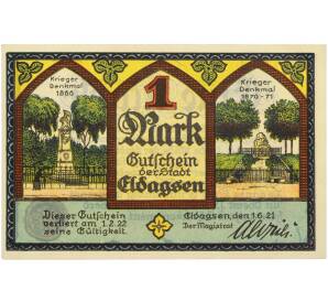 1 марка 1921 года Германия — город Эльдагсен (Нотгельд) — Фото №1
