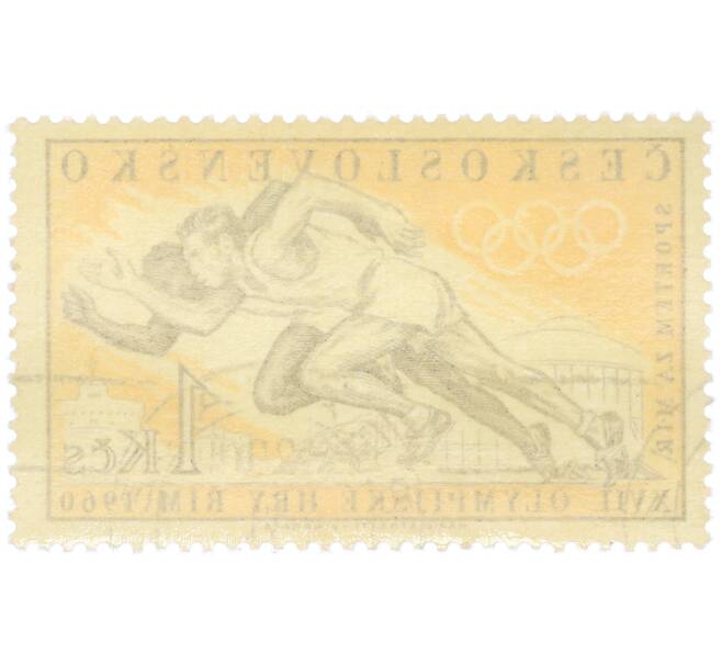 Почтовая марка 1 крона 1960 года Чехословакия «XVII летние Олимпийские игры в Риме — Спринт» (Артикул: K12-80536) — Фото №2