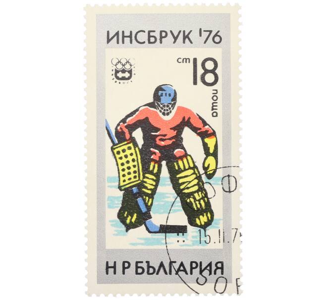 Почтовая марка 18 стотинок 1976 года Болгария «XII зимние Олимпийские игры в Инсбруке — Хоккей на льду» (Артикул: K12-80540) — Фото №1
