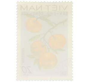 Почтовая марка 20 су 1969 года Северный Вьетнам (ДРВ) «Фрукты Северного Вьетнама — Мандарин» — Фото №2