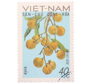 Почтовая марка 40 су 1969 года Северный Вьетнам (ДРВ) «Фрукты Северного Вьетнама — Лонган» — Фото №1