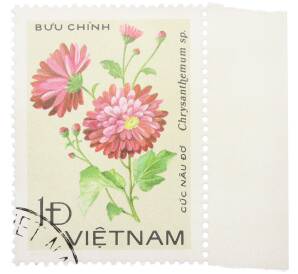 Почтовая марка 1 донг 1978 года Вьетнам «Хризантемы — Chrysanthemum sp» — Фото №1
