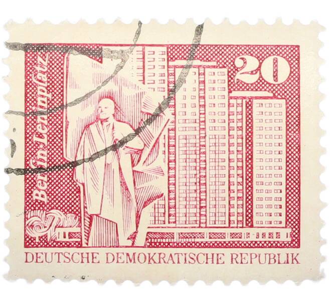 Почтовая марка 20 пфеннигов 1973 года Восточная Германия (ГДР) «Архитектура ГДР III — Площадь Ленина в Берлине» (Артикул: T11-40986) — Фото №1