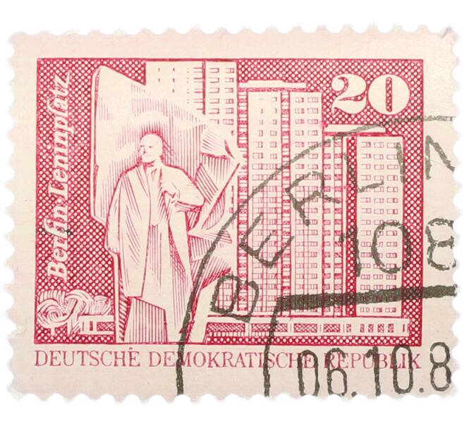 Почтовая марка 20 пфеннигов 1973 года Восточная Германия (ГДР) «Архитектура ГДР III — Площадь Ленина в Берлине» (Артикул: T11-40990) — Фото №1