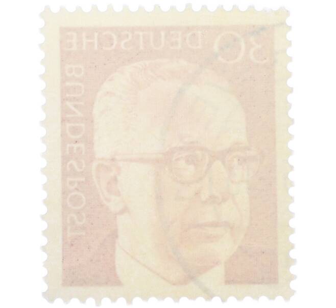 Почтовая марка 30 пфеннигов 1970 года Западная Германия (ФРГ) «Президент Густав Хайнеман» (Артикул: T11-41022) — Фото №2