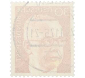 Почтовая марка 30 пфеннигов 1970 года Западная Германия (ФРГ) «Президент Густав Хайнеман» — Фото №2