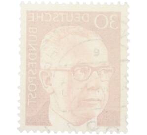 Почтовая марка 30 пфеннигов 1970 года Западная Германия (ФРГ) «Президент Густав Хайнеман» — Фото №2