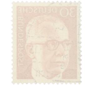 Почтовая марка 30 пфеннигов 1970 года Западная Германия (ФРГ) «Президент Густав Хайнеман» — Фото №2