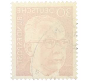 Почтовая марка 30 пфеннигов 1970 года Западная Германия (ФРГ) «Президент Густав Хайнеман» — Фото №2