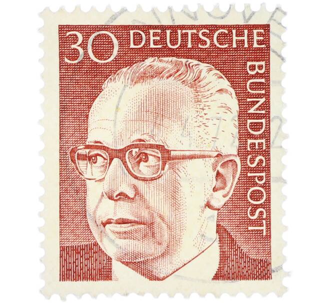 Почтовая марка 30 пфеннигов 1970 года Западная Германия (ФРГ) «Президент Густав Хайнеман» (Артикул: T11-41035) — Фото №1