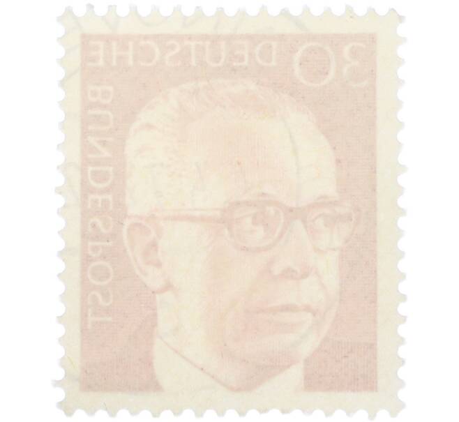 Почтовая марка 30 пфеннигов 1970 года Западная Германия (ФРГ) «Президент Густав Хайнеман» (Артикул: T11-41035) — Фото №2