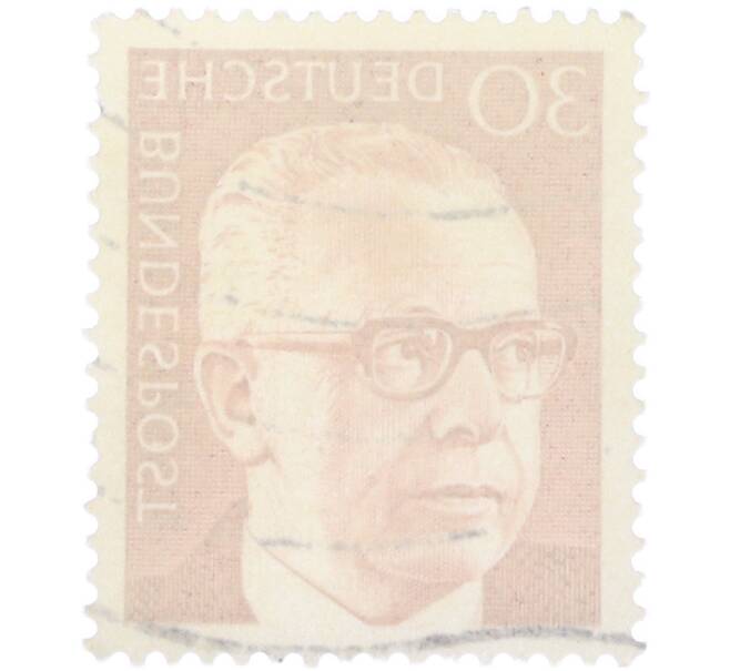Почтовая марка 30 пфеннигов 1970 года Западная Германия (ФРГ) «Президент Густав Хайнеман» (Артикул: T11-41036) — Фото №2