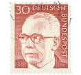 Почтовая марка 30 пфеннигов 1970 года Западная Германия (ФРГ) «Президент Густав Хайнеман» (Артикул: T11-41037) — Фото №1