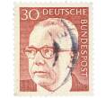 Почтовая марка 30 пфеннигов 1970 года Западная Германия (ФРГ) «Президент Густав Хайнеман» (Артикул: T11-41038) — Фото №1