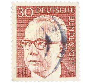Почтовая марка 30 пфеннигов 1970 года Западная Германия (ФРГ) «Президент Густав Хайнеман» — Фото №1