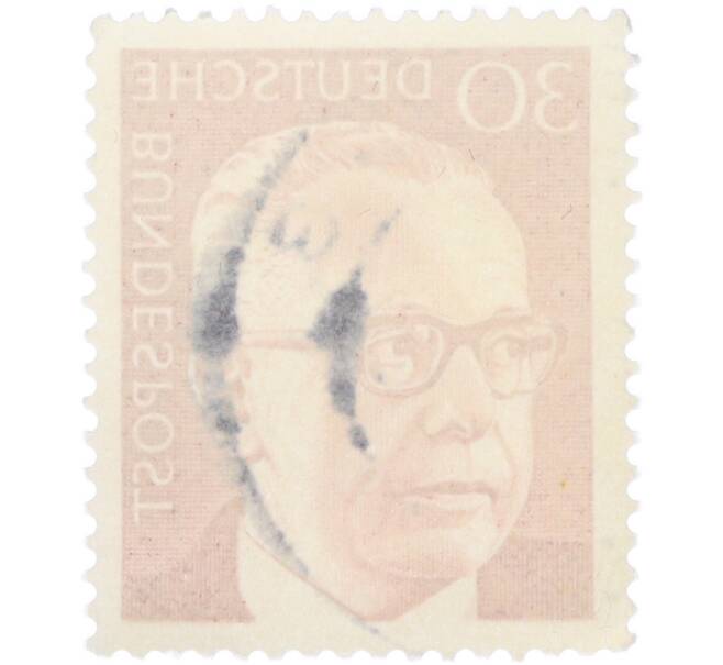 Почтовая марка 30 пфеннигов 1970 года Западная Германия (ФРГ) «Президент Густав Хайнеман» (Артикул: T11-41038) — Фото №2