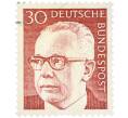 Почтовая марка 30 пфеннигов 1970 года Западная Германия (ФРГ) «Президент Густав Хайнеман» (Артикул: T11-41039) — Фото №1