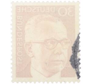 Почтовая марка 30 пфеннигов 1970 года Западная Германия (ФРГ) «Президент Густав Хайнеман» — Фото №2