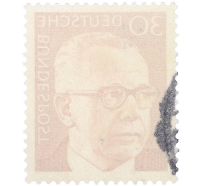 Почтовая марка 30 пфеннигов 1970 года Западная Германия (ФРГ) «Президент Густав Хайнеман» (Артикул: T11-41040) — Фото №2