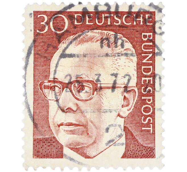 Почтовая марка 30 пфеннигов 1970 года Западная Германия (ФРГ) «Президент Густав Хайнеман» (Артикул: T11-41041) — Фото №1
