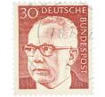 Почтовая марка 30 пфеннигов 1970 года Западная Германия (ФРГ) «Президент Густав Хайнеман» (Артикул: T11-41042) — Фото №1