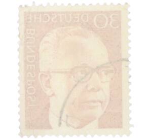 Почтовая марка 30 пфеннигов 1970 года Западная Германия (ФРГ) «Президент Густав Хайнеман» — Фото №2