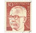 Почтовая марка 30 пфеннигов 1970 года Западная Германия (ФРГ) «Президент Густав Хайнеман» (Артикул: T11-41044) — Фото №1