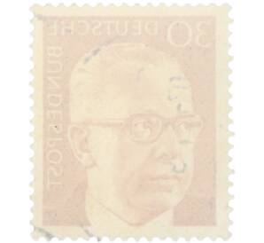 Почтовая марка 30 пфеннигов 1970 года Западная Германия (ФРГ) «Президент Густав Хайнеман» — Фото №2