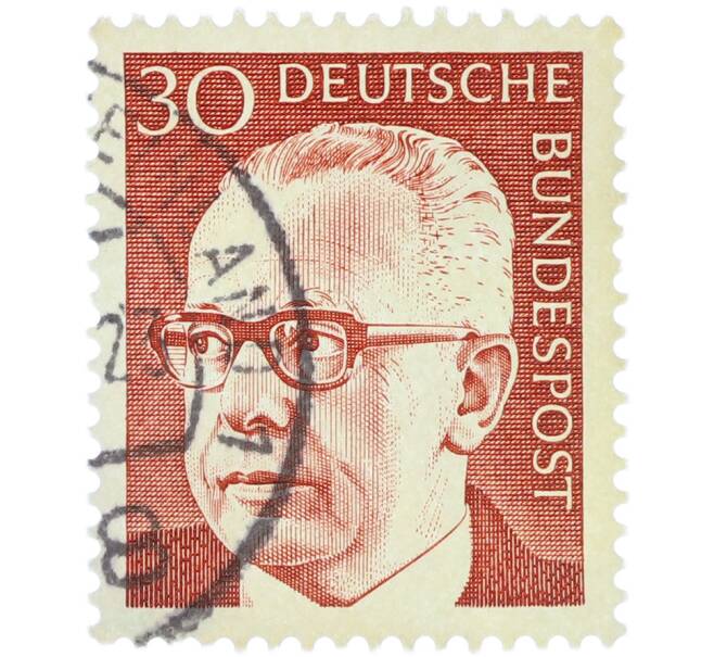 Почтовая марка 30 пфеннигов 1970 года Западная Германия (ФРГ) «Президент Густав Хайнеман» (Артикул: T11-41045) — Фото №1