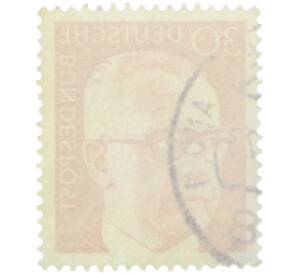 Почтовая марка 30 пфеннигов 1970 года Западная Германия (ФРГ) «Президент Густав Хайнеман» — Фото №2