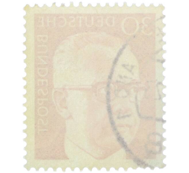 Почтовая марка 30 пфеннигов 1970 года Западная Германия (ФРГ) «Президент Густав Хайнеман» (Артикул: T11-41045) — Фото №2